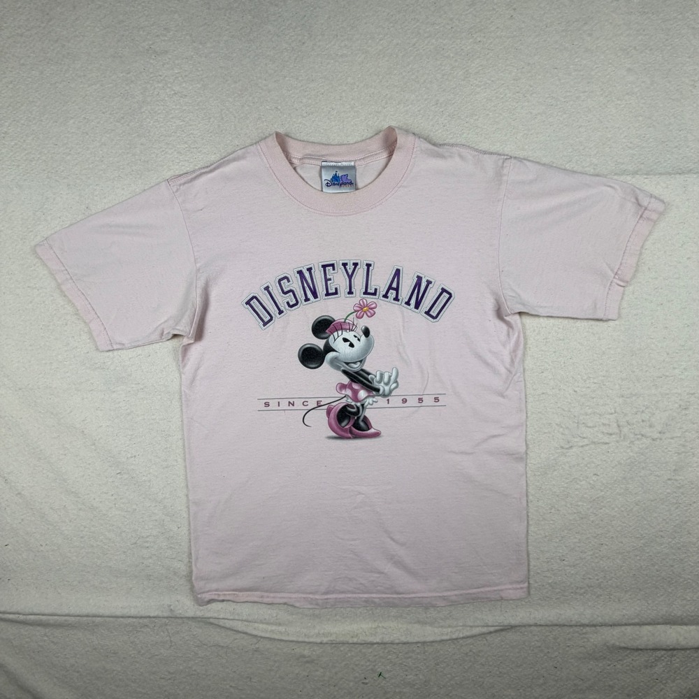 Disneyland Resort Minnie Mouse Pink Graphic T-Shirt Small Since 1955 Cotton Tee